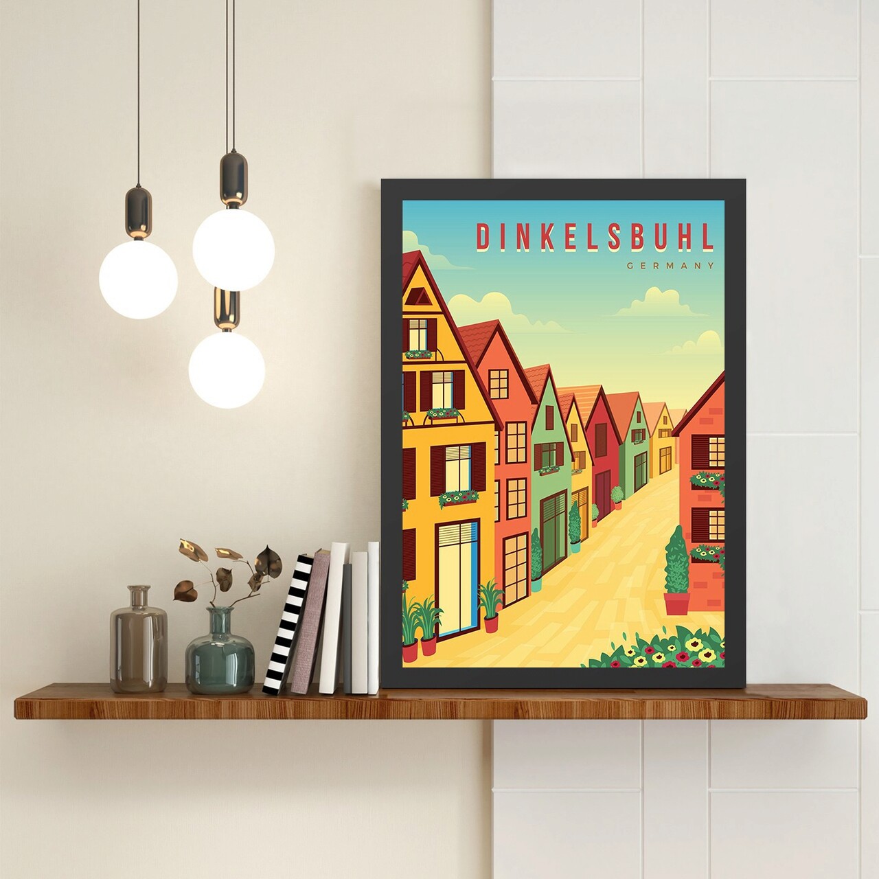 Tablou decorativ, Dinkelsbuhl (55 x 75), Polistiren, Multicolor - imagine 3